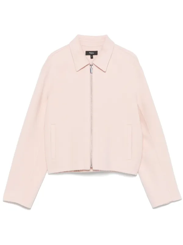 Theory ノーカラージャケット ピンク Theory クロップド ジャケット | ピンク | FARFETCH JP