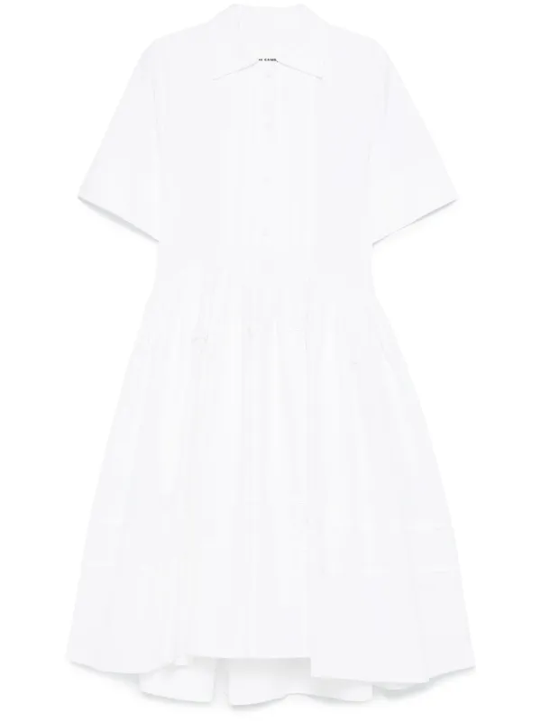 ワンピース JIL SANDER White Cotton Dress Jil Sander Puffball Belted Cotton Minidress | White | FARFETCH