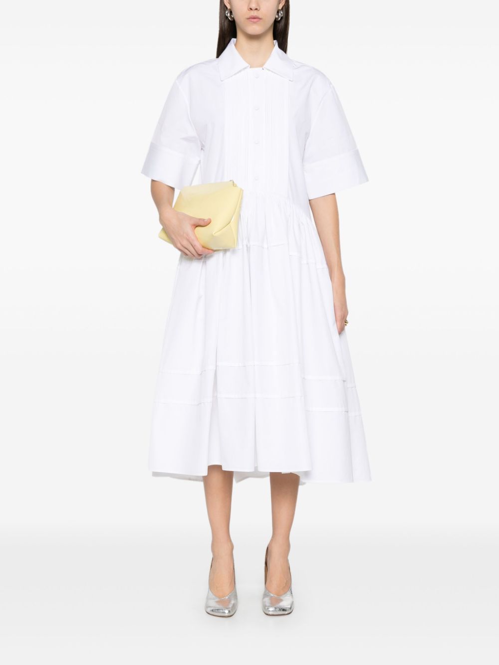 Jil Sander Katoenen midi-jurk - Wit