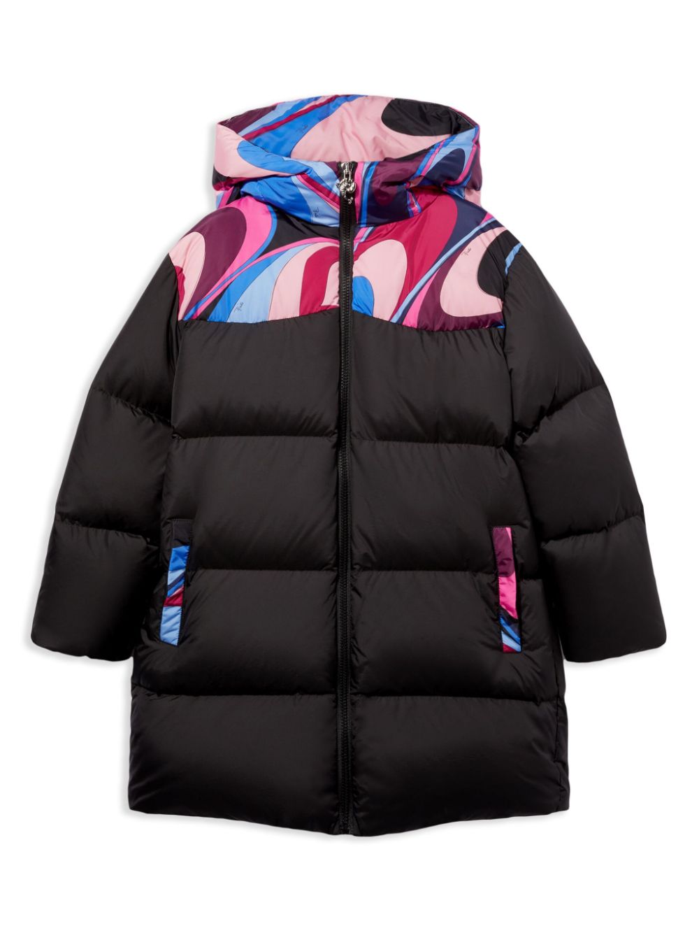 PUCCI Junior Onde-print puffer jacket - Black