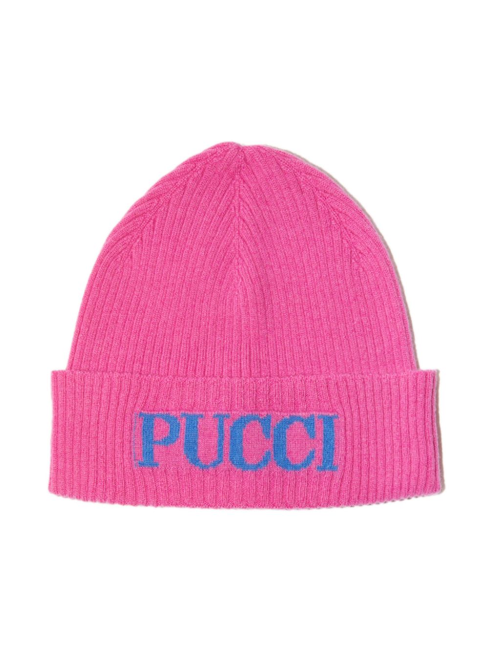 Pucci Junior Kids' Intarsia-logo Beanie Hat In Pink