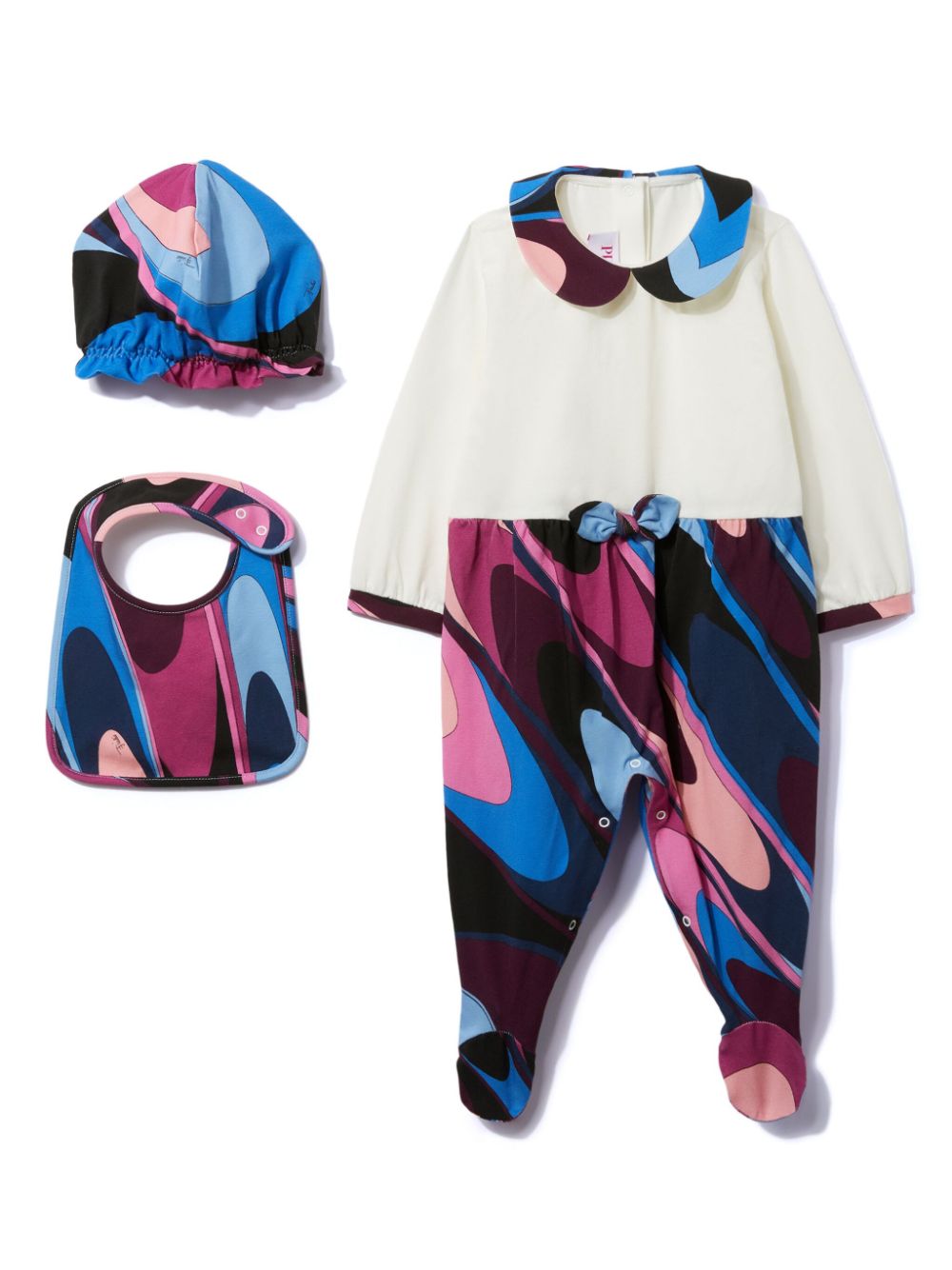 PUCCI Junior Onde-print babygrow set - Neutrals