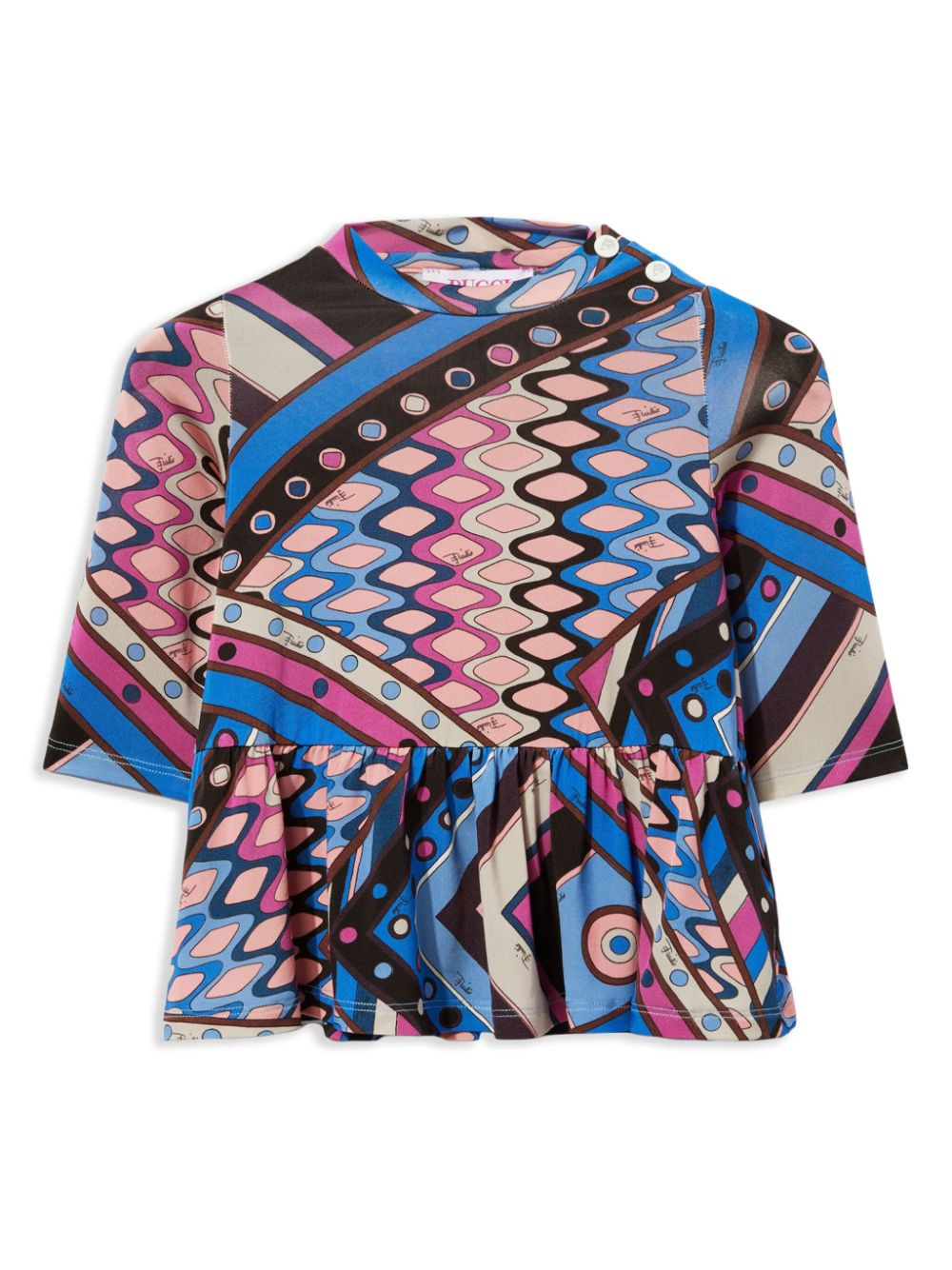 PUCCI Junior Top met Vivara-print Blauw