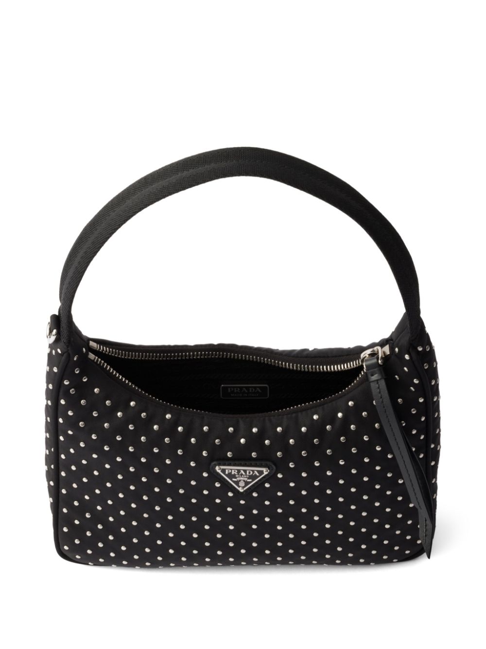 Prada Re-Nylon kleine tas met studs Zwart