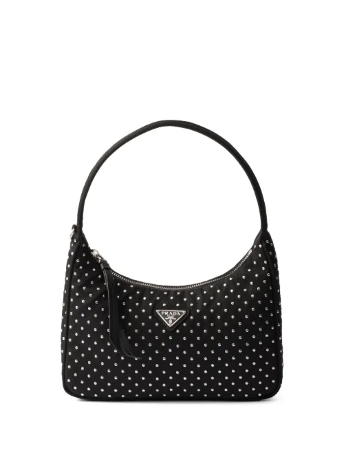 Mini sac à main Re-Nylon à détails de clous - Prada - Modalova