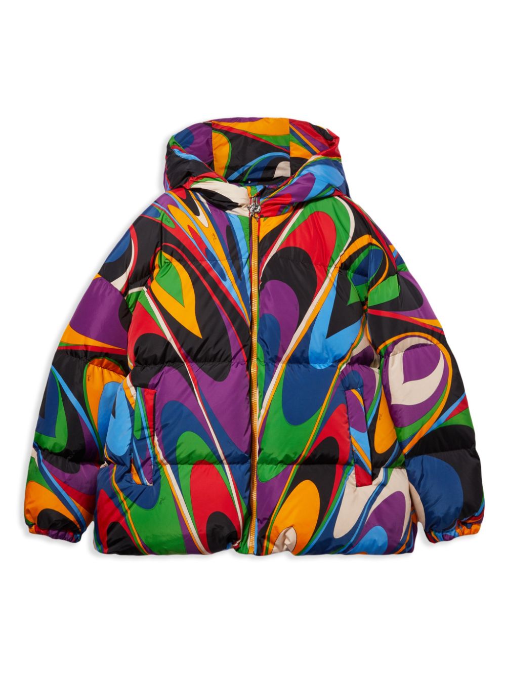 PUCCI Junior Onde-print puffer jacket - Purple