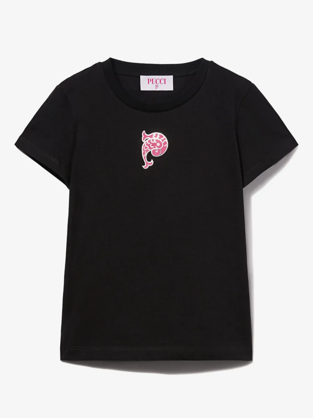 PUCCI Junior 로고 프린트 티셔츠 | 블랙 | Image 1