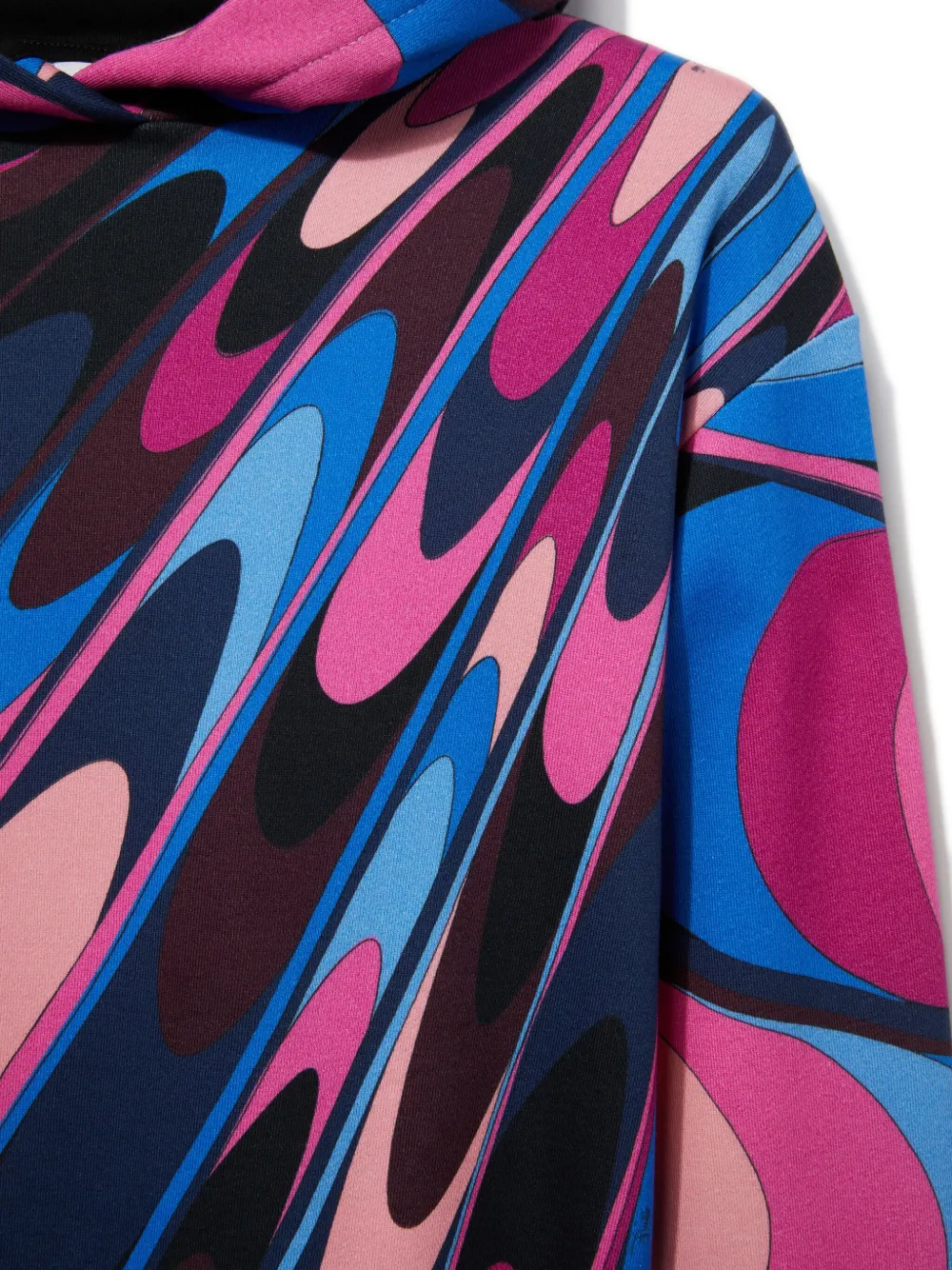 Shop Pucci Junior Onde-print Hoodie In Pink