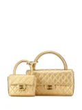 CHANEL Pre-Owned 1994-1996 Lambskin Parent Child Kelly Set Top Handle Bag handbag - Gold