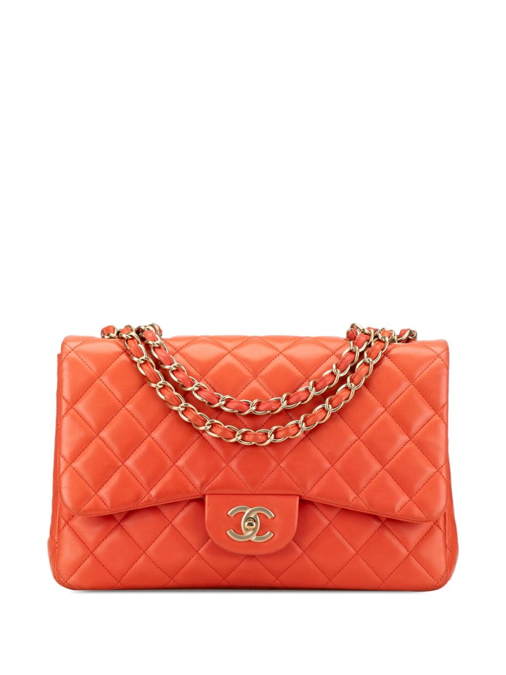 Affordable HOT SALE CHANEL 2009-2010 Jumbo Classic Lambskin Single Flap shoulder bag Women