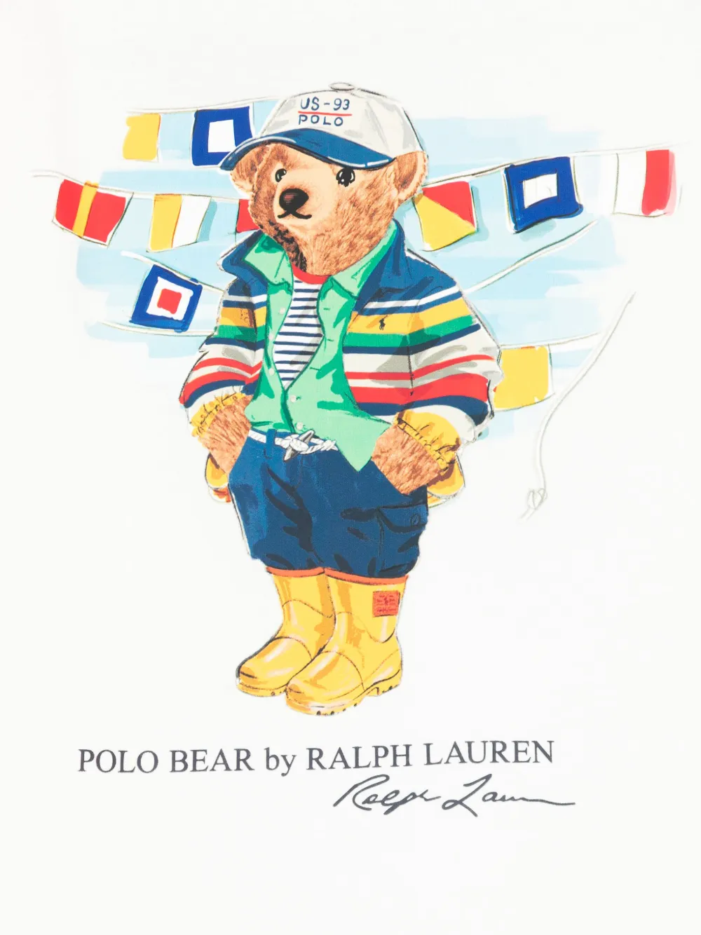 POLO RALPH LAUREN KIDS T-shirt met teddybeerprint Wit