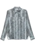 GANNI snakeskin-printed shirt - Blue