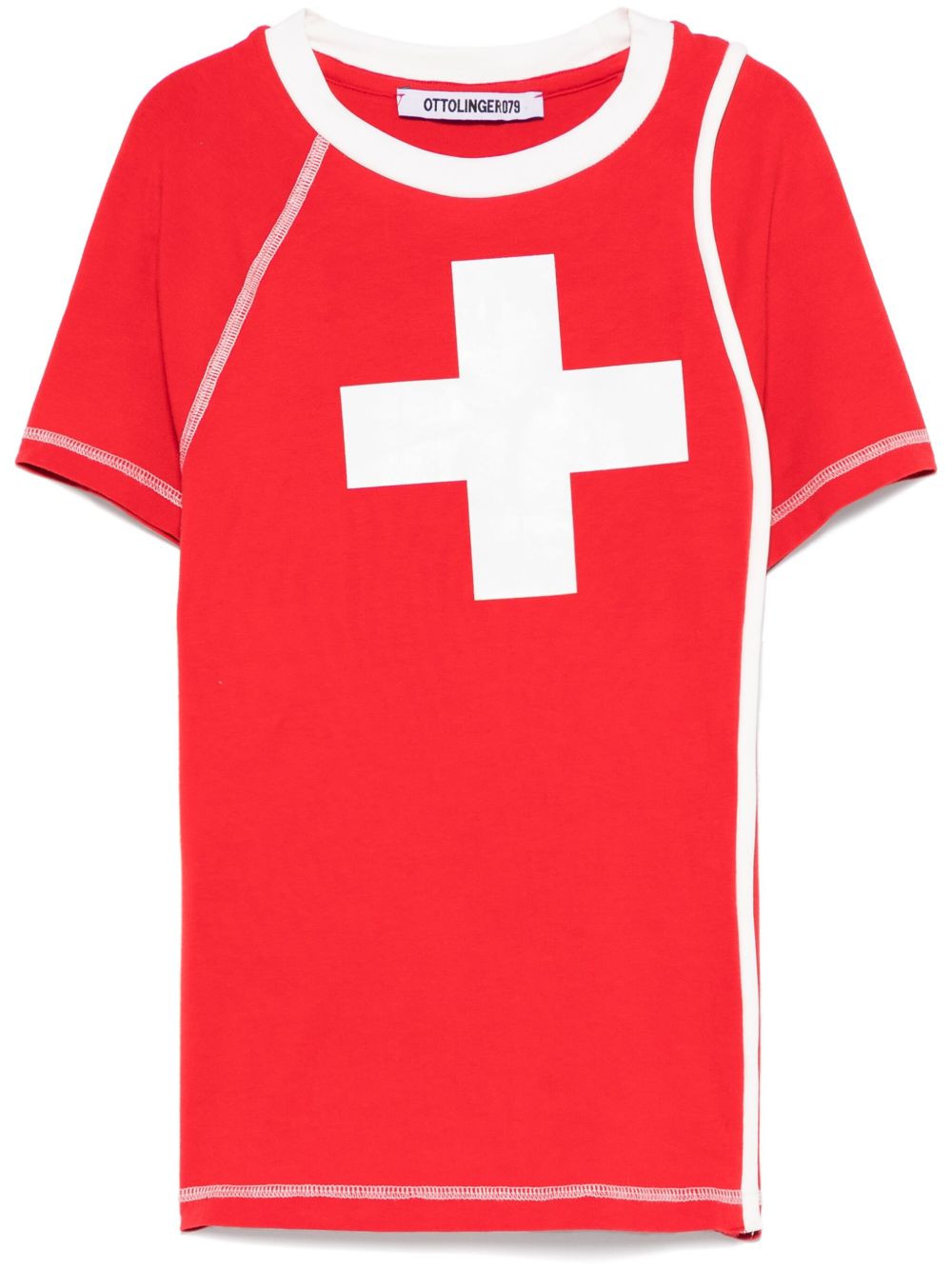 Ottolinger Gedeconstrueerd T-shirt Rood