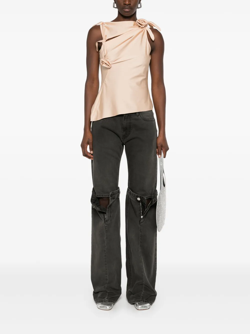 Coperni Jeans met open knie Grijs
