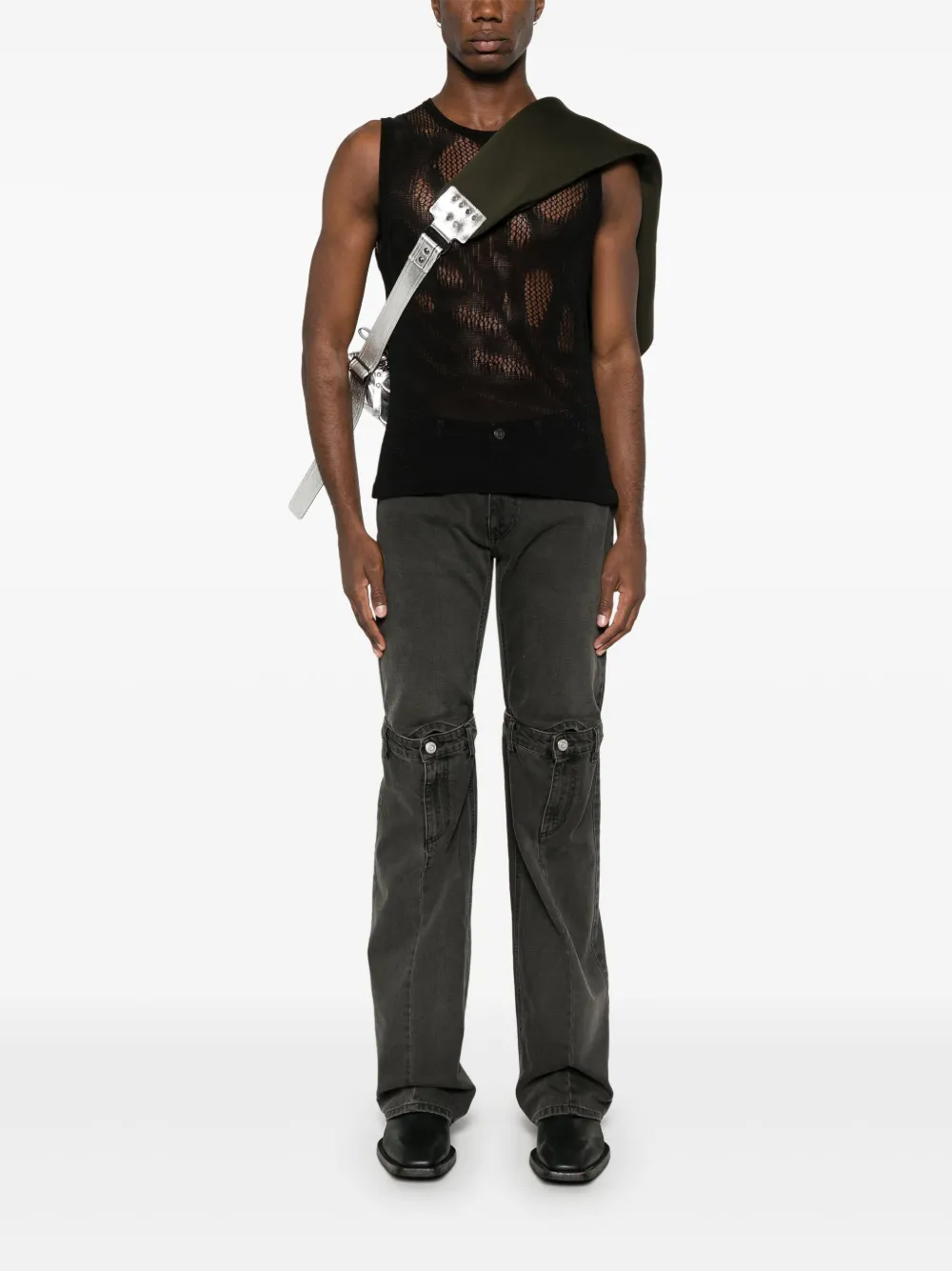 Coperni Jeans met open knie Grijs