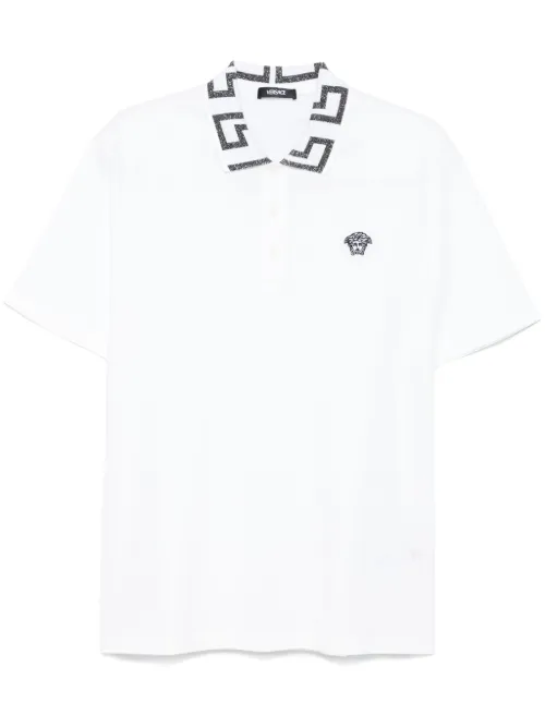 Versace polo Greca - Blanc - Versace - Modalova