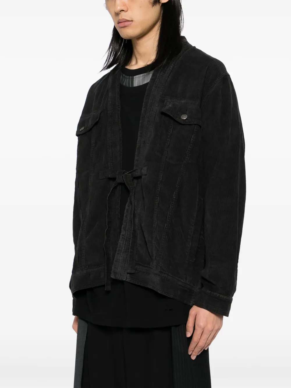 Maharishi Ribfluwelen jack Zwart