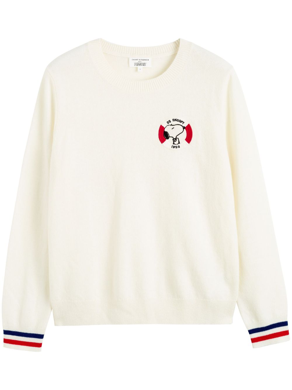 Chinti & Parker x Peanuts Snoopy-appliqué jumper - White