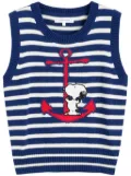 Chinti & Parker x Peanuts Snoopy-embroidered vest - Blue