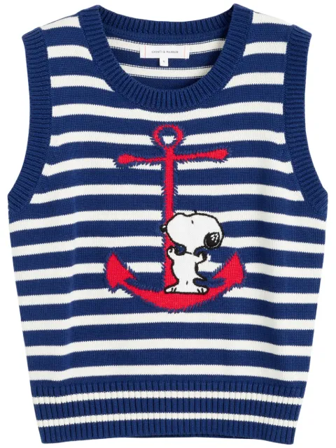 Chinti & Parker x Peanuts Snoopy-embroidered vest