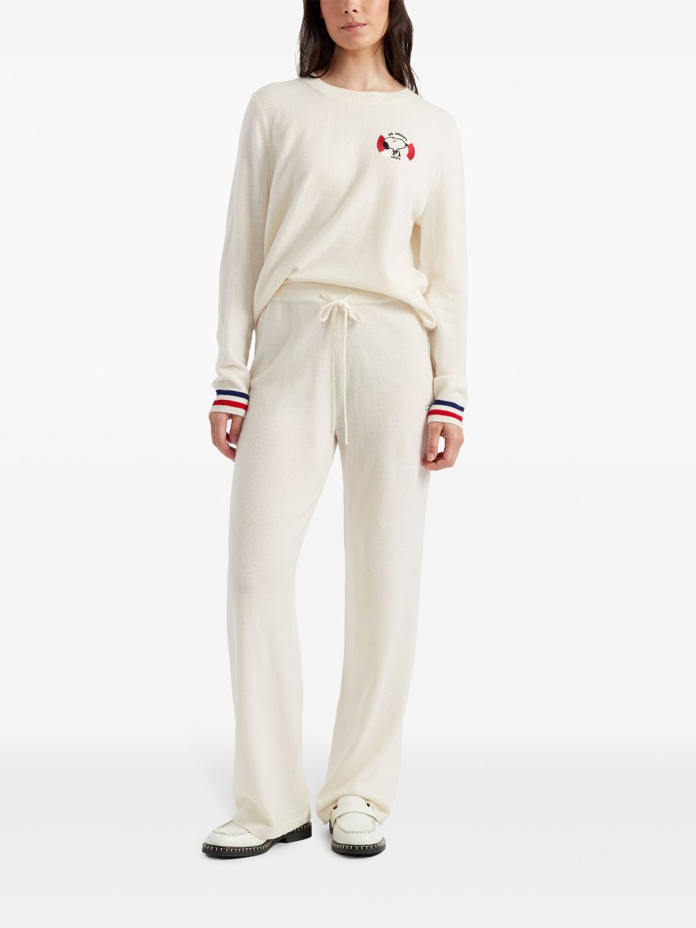 Chinti & Parker x Peanuts Snoopy-appliqué trousers - White