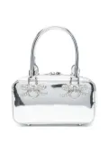 Self-Portrait mini leather tote bag - Silver