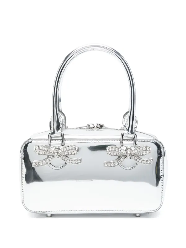 Self-Portrait Mini Leather Tote Bag Silver FARFETCH ID
