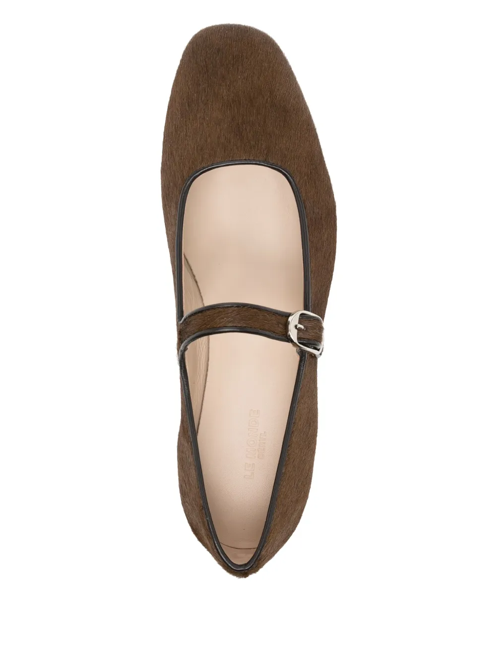 Le Monde Beryl classic mary jane leather ballerina shoes Brown