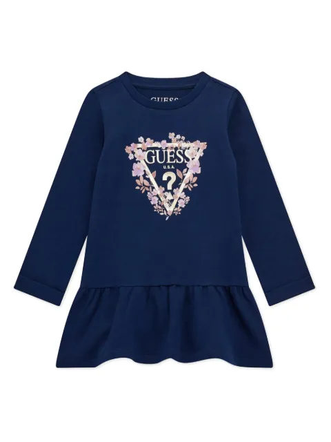 guess kids vestido con logo estampado