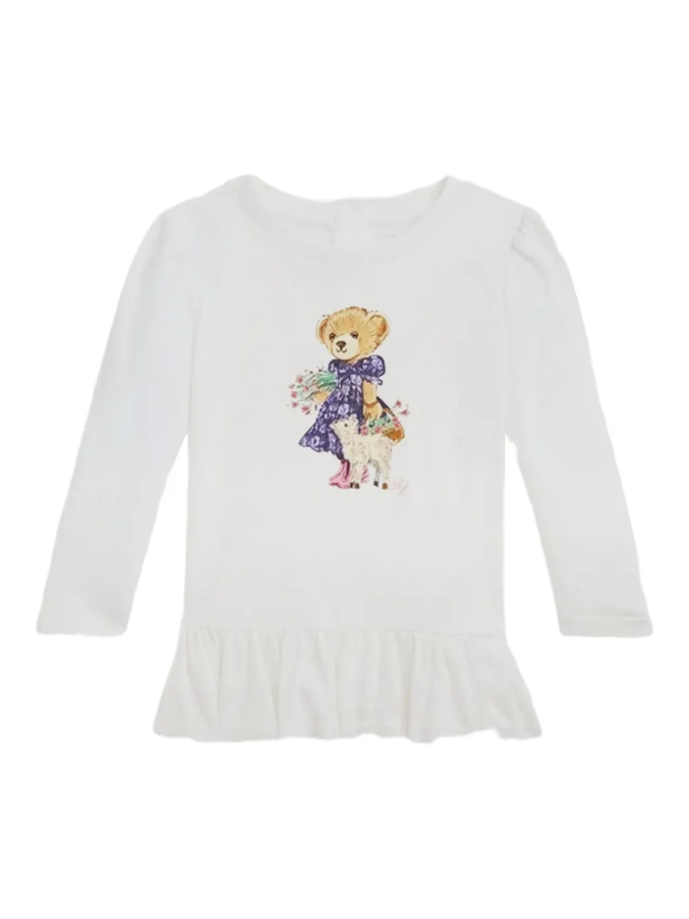 POLO RALPH LAUREN KIDS T-shirt met beerprint Wit