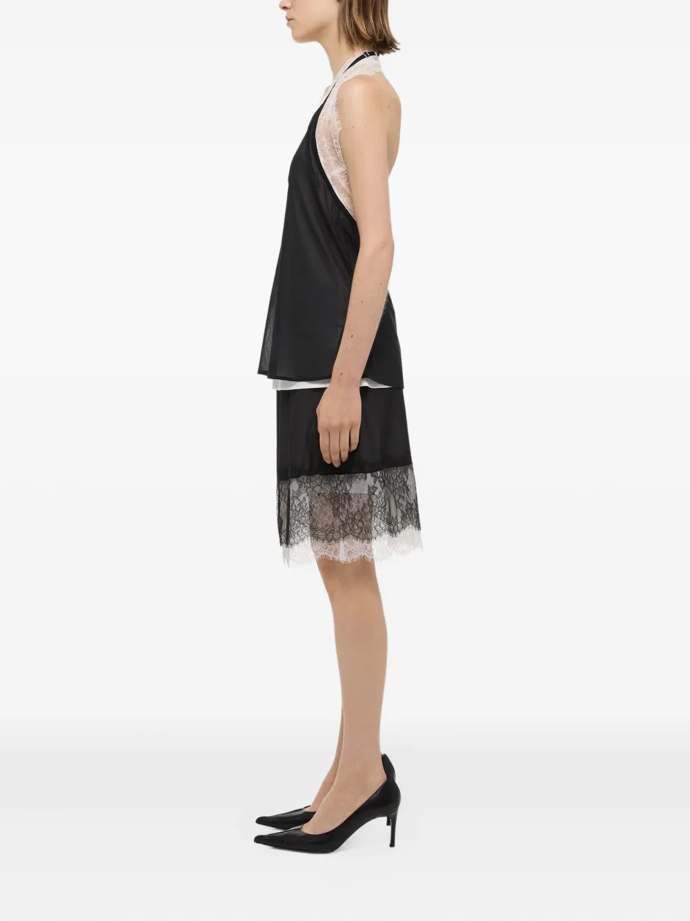 Harris Wharf London Lace-trimmed Slip Skirt