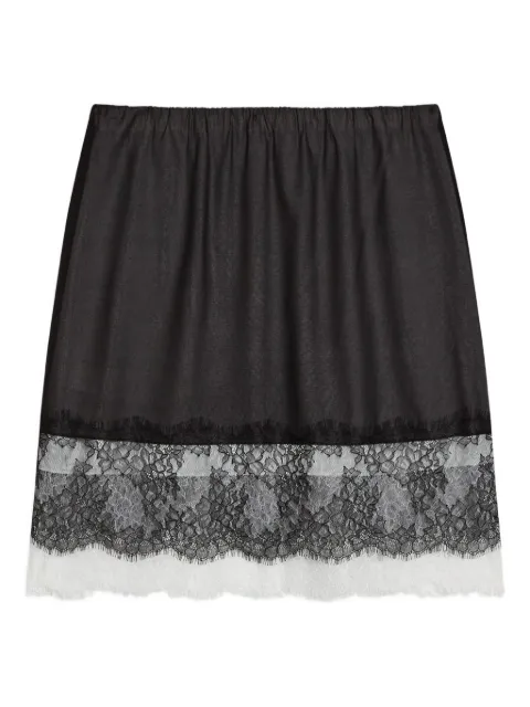 Harris Wharf London lace-trimmed slip skirt