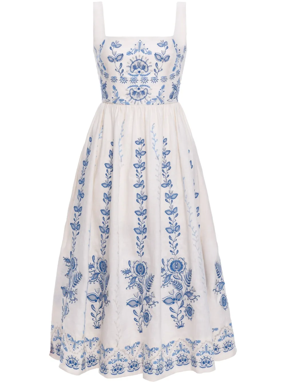 Agua By Agua Bendita Miramar Floritura jurk Wit