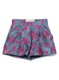 Simonetta floral-jacquard shorts - Blue