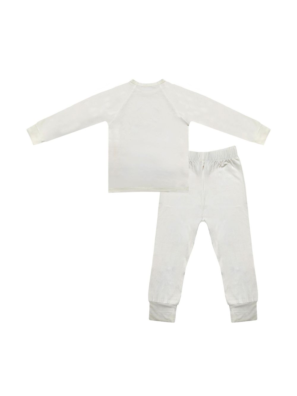 Roarsome Geribbeld shirt en broek - Wit