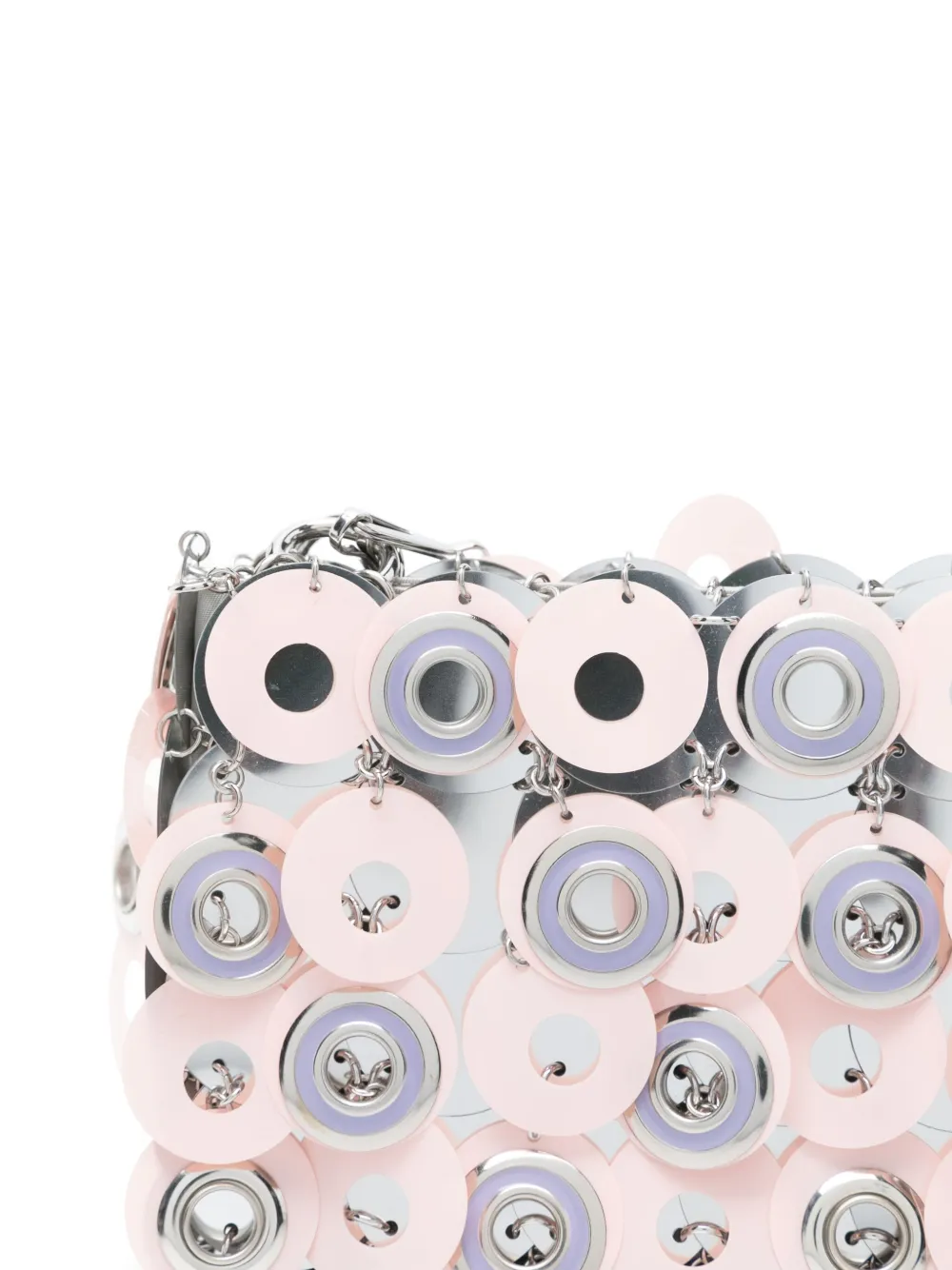 Rabanne Sparkle Discs schoudertas Zilver