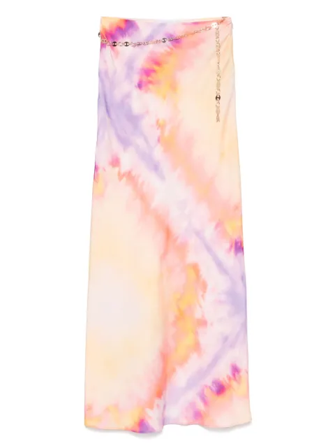 Rabanne falda larga con estampado tie-dye