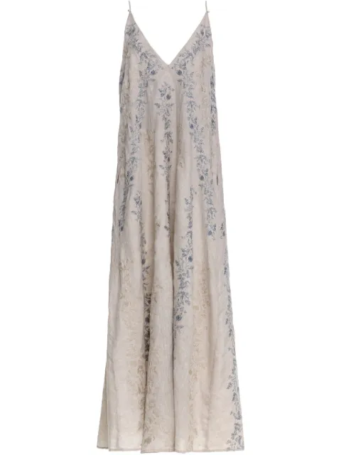 Agua By Agua Bendita Soledad Bougainvillea Embroidered maxi dress