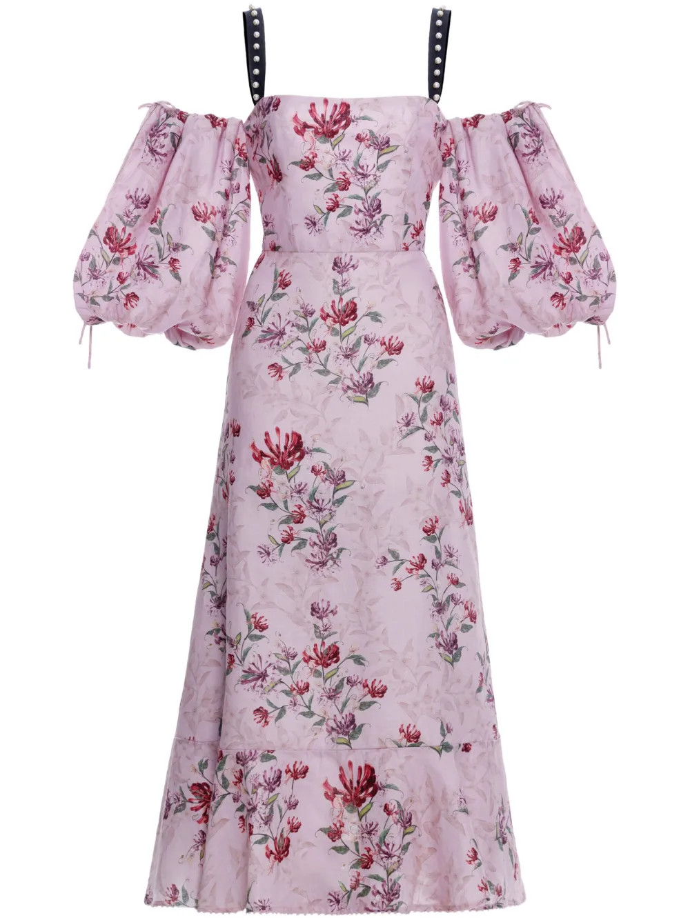 Agua By Agua Bendita Mercedes Wisteria midi-jurk Roze