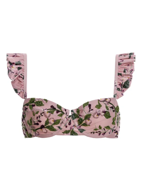 Agua by Agua Bendita Kiwi Wisteria Bikni Top in Pink