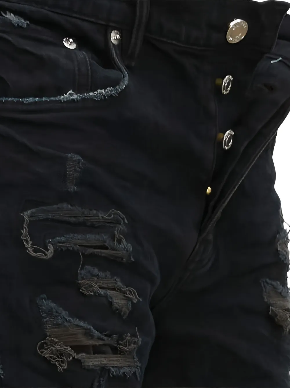 Purple Brand Gerafelde jeans Zwart