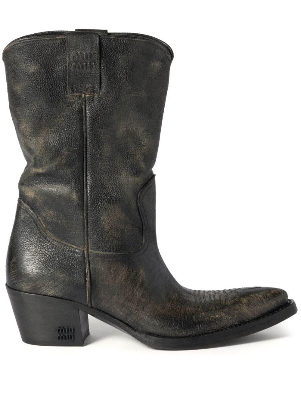 Miu leather boots Brown