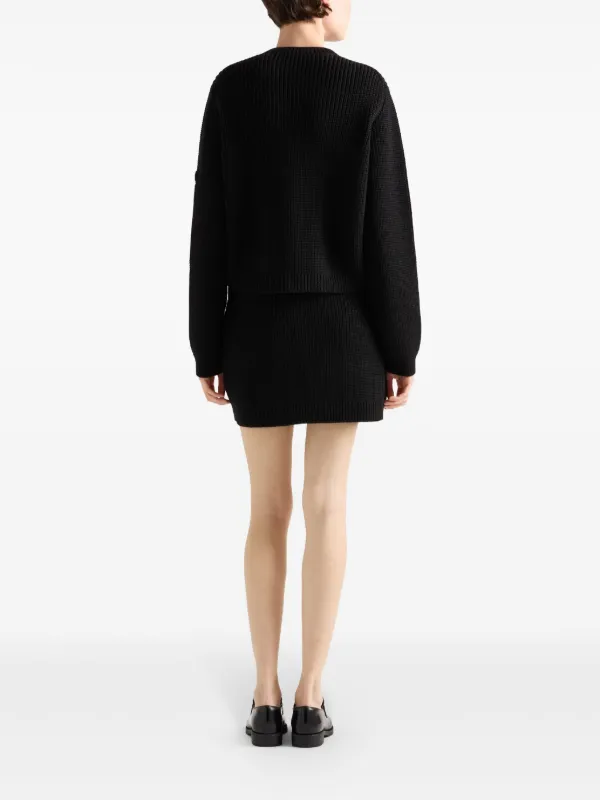 Prada Wool Miniskirt | Black | FARFETCH AE