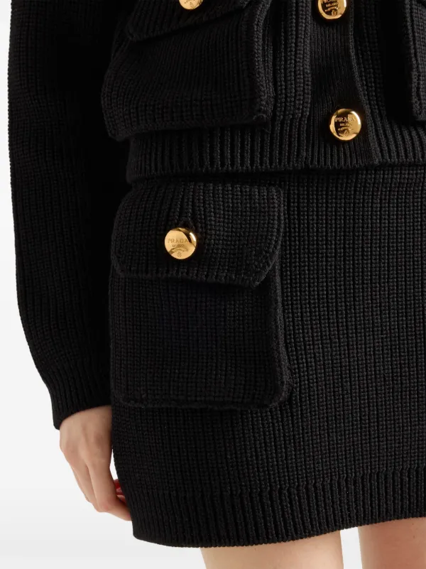 Prada Wool Miniskirt | Black | FARFETCH ZA