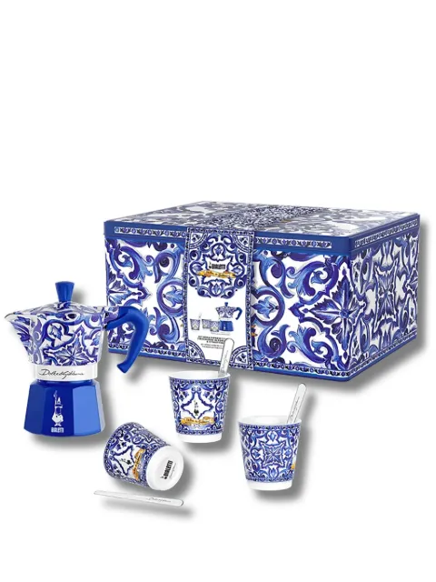 Bialetti طقم 'موكا إكسبريس بلو ميديتيرانيو' (3 قطع) x Dolce & Gabanna