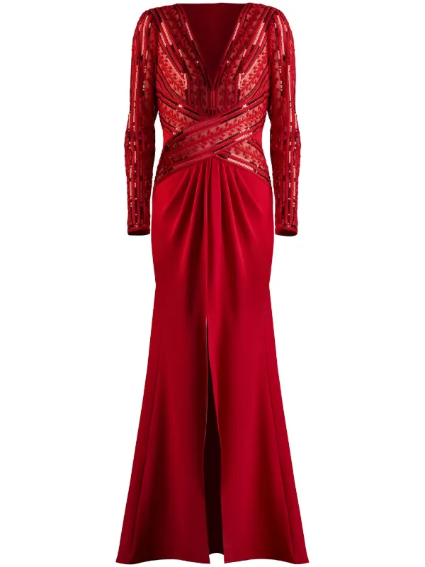 Tadashi Shoji Renton Gown Red FARFETCH GR