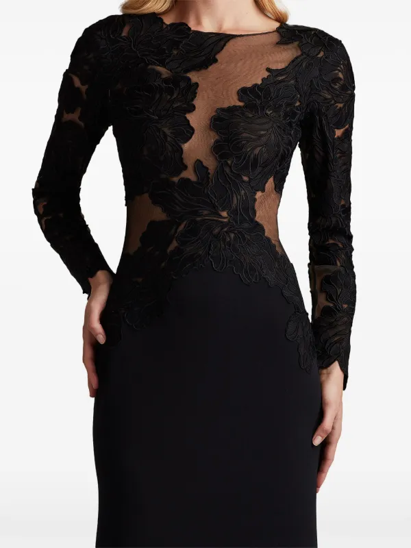 Tadashi Shoji sheer-panelled Gown | Black | FARFETCH