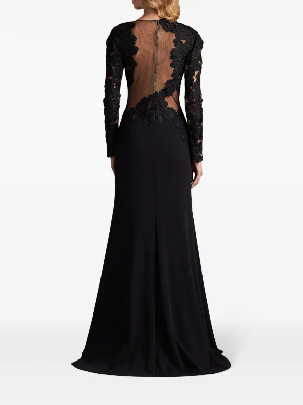人気ブラドン Gown sheer-panelled Shoji Tadashi | FARFETCH | Black スーツ・フォーマル・ドレス