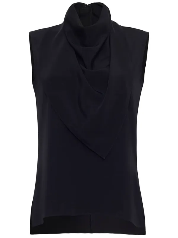 Adam Lippes Silk Top in Black