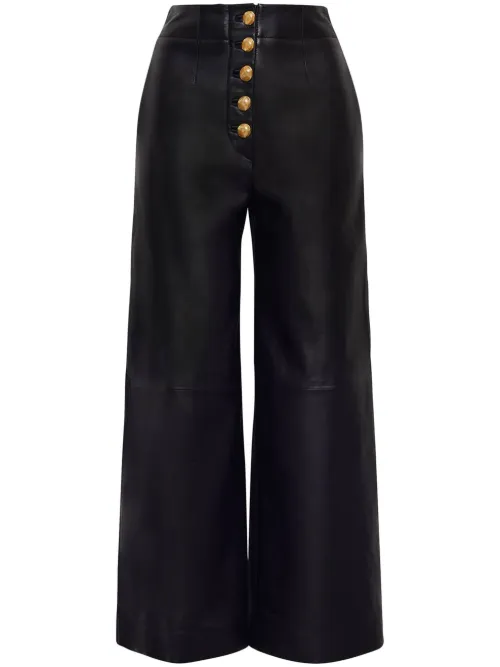 Adam Lippes pantalon en cuir - Noir - Adam Lippes - Modalova
